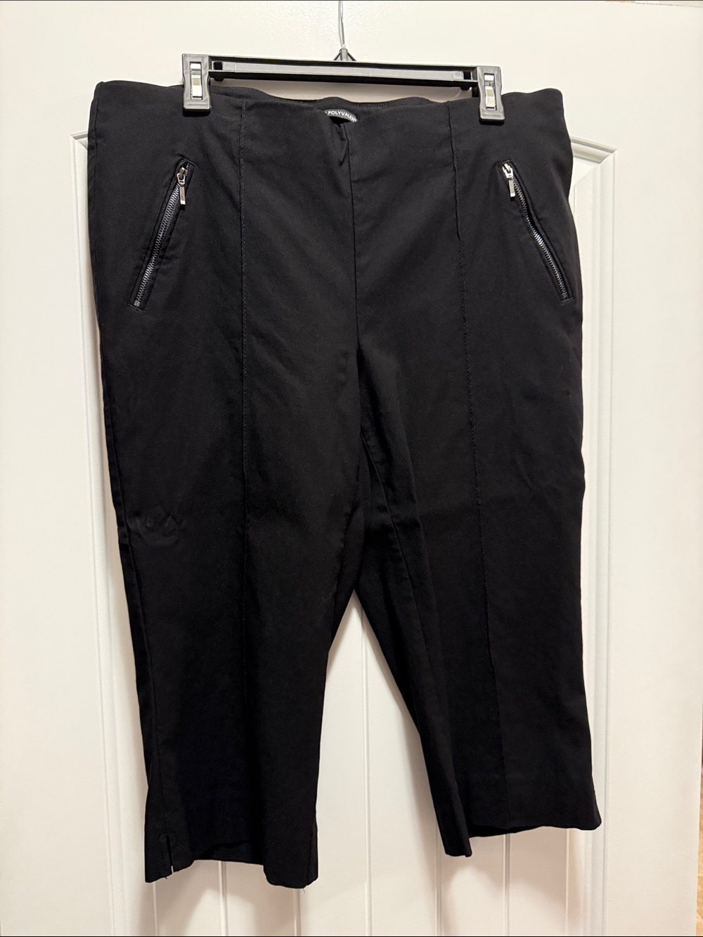Michel Studio Black Slim Stretch Chinos with Zip Pockets